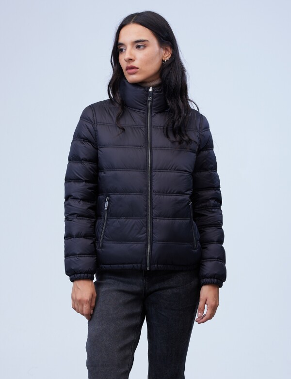 Campera Plumas Reversible NEGRO