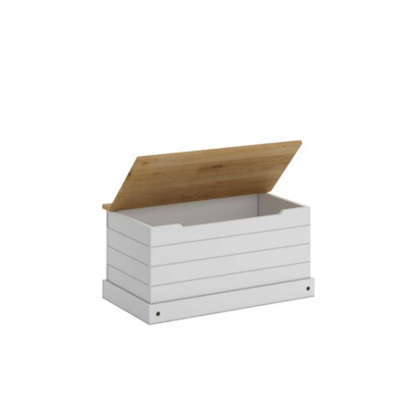 Baul Pie De Cama Linea Mexicana Madera Maciza Blanco