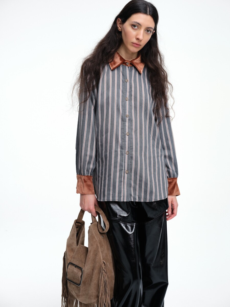 Camisa combinada velvet 