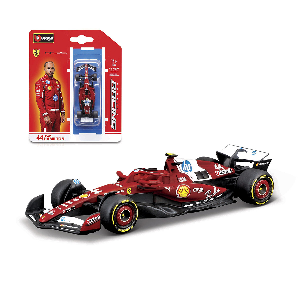 Bburago Formula 1 Ferrari Escala 1:64 - Lewis Hamilton 