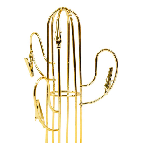 Alhajero cactus de metal dorado con base de ceramica Alhajero cactus de metal dorado con base de ceramica