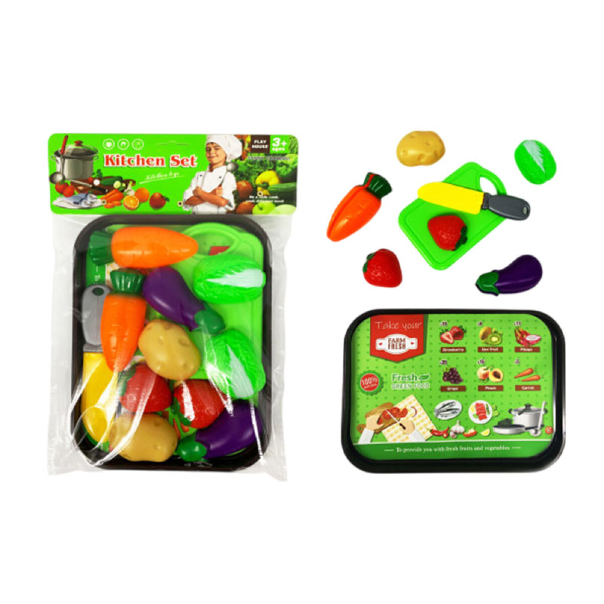 3X2 OUTLET Bandeja c/cuchillo, tabla y frutas para cortar - 3x2 Outlet Bandeja C/cuchillo, Tabla Y Frutas Para Cortar 