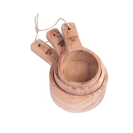 SET TAZAS MEDIDORAS MADERA-ACACIA NATURAL-BEIGE 8554