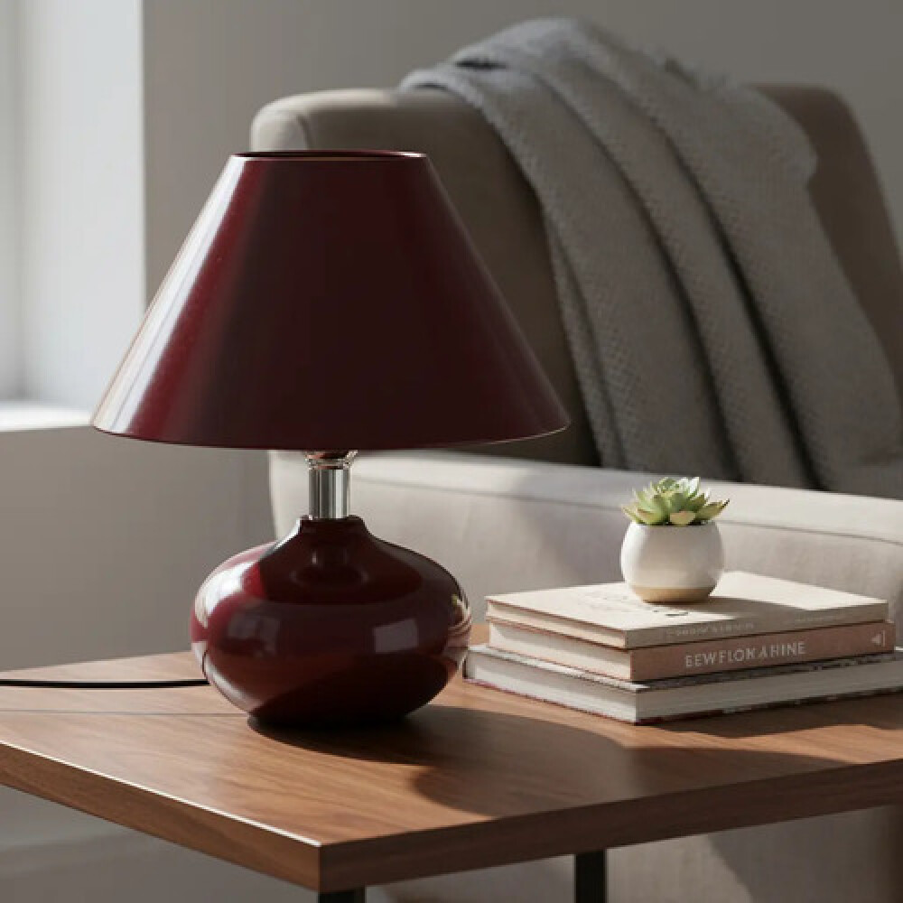 Lampara Oval Bordeau YF13071 22 cms Lampara Oval Bordeau YF13071 22 cms