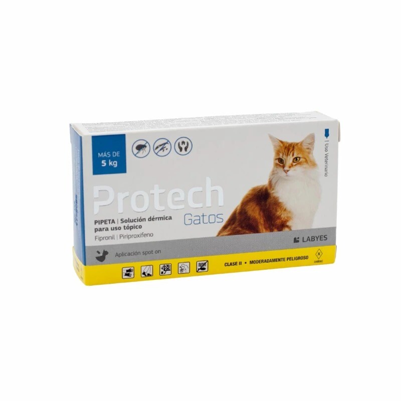 PROTECH PIPETA ANTIPULGAS CON ACCIÓN AMBIENTAL PARA GATOS MÁS DE 5 KG