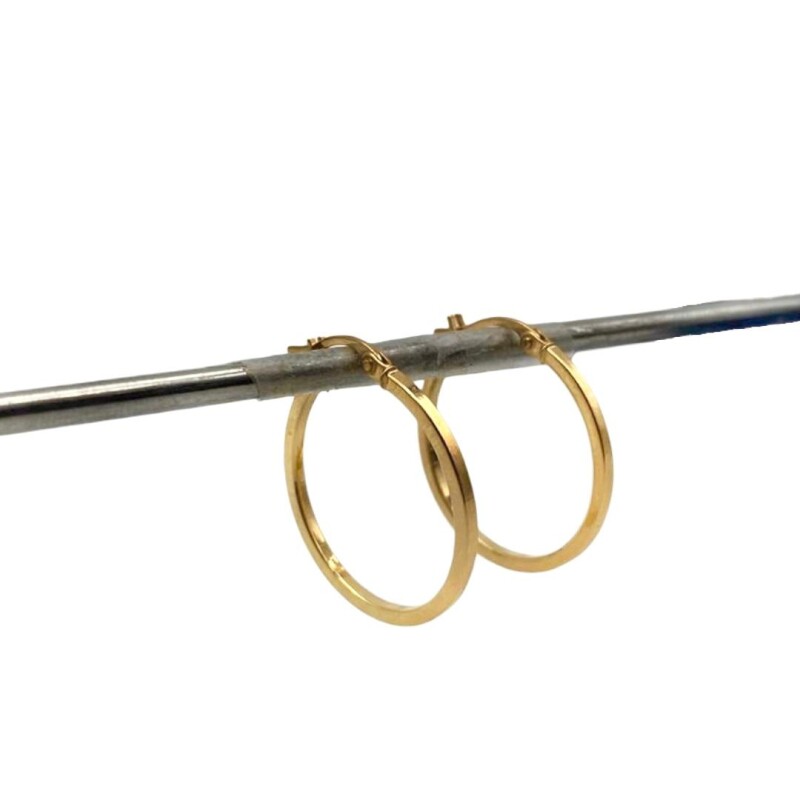 Caravanas aros de oro finos cinta- Oro bajo - Sin piedra- CA8414 sinpiedra