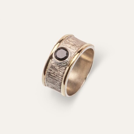 Anillo Positano Black - Plata y Oro Anillo Positano Black - Plata y Oro