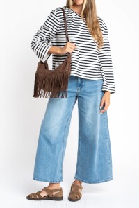 Remera Algodón Elastano Rayada Marino