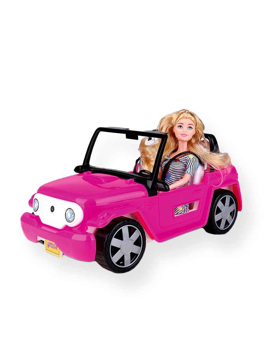 AUTO CON MUÑECA - ROSADO 