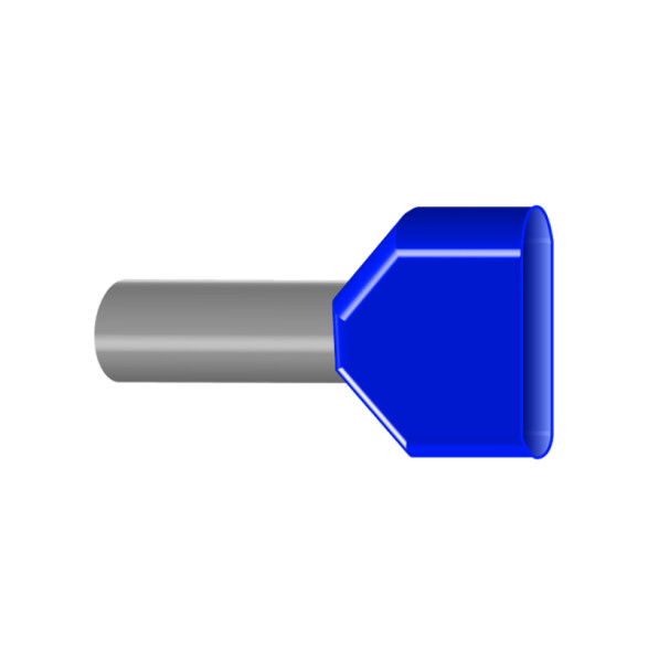 Terminal tipo pino p/2 conduct., cal. 2x16mm2 azul HI7139