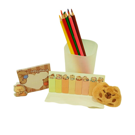 Set Valija Capibara Carpincho Escolar Artístico Real Set Valija Capibara Carpincho Escolar Artístico Real