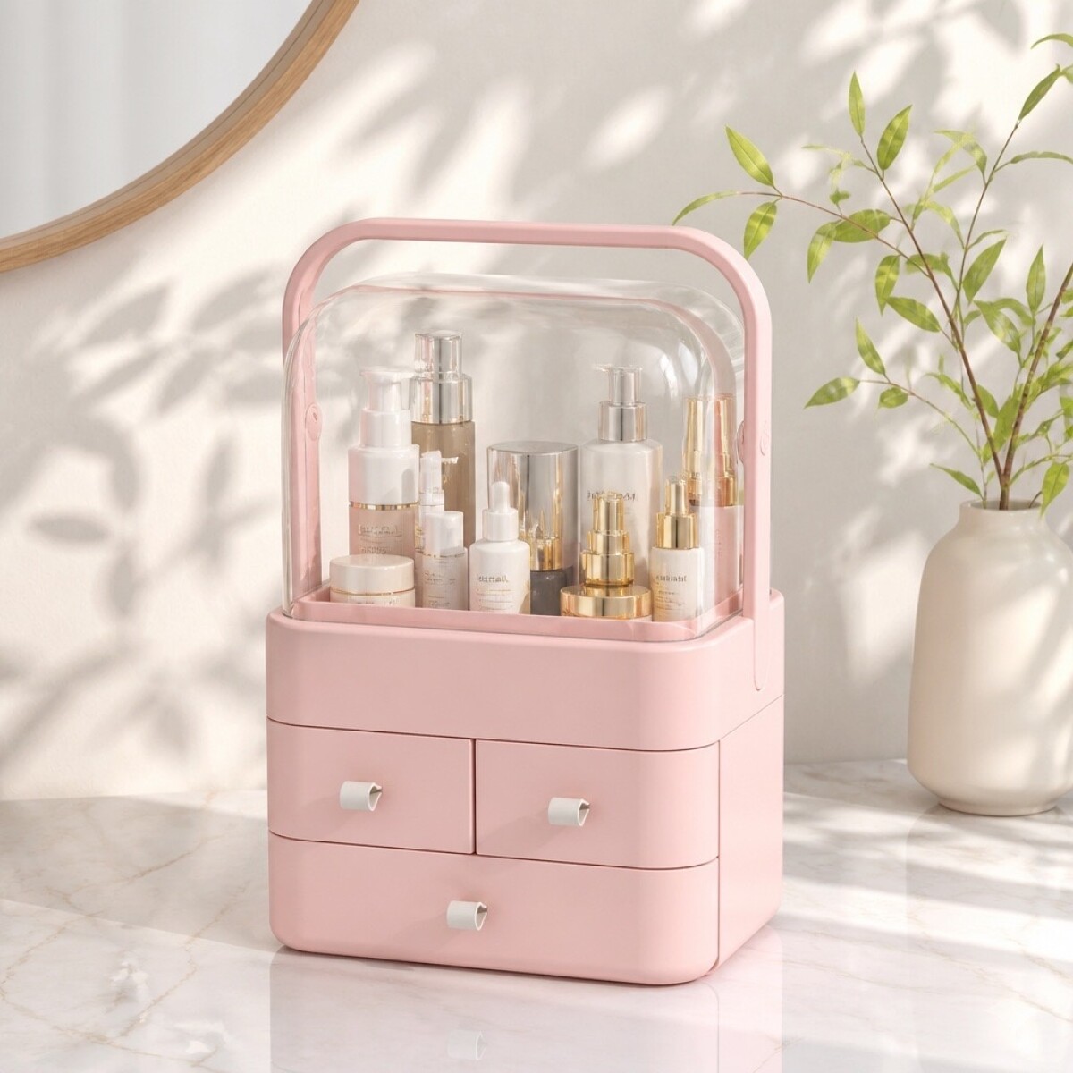 ORGANIZADOR DE MAQUILLAJE CON FUNDA Y CAJONES 