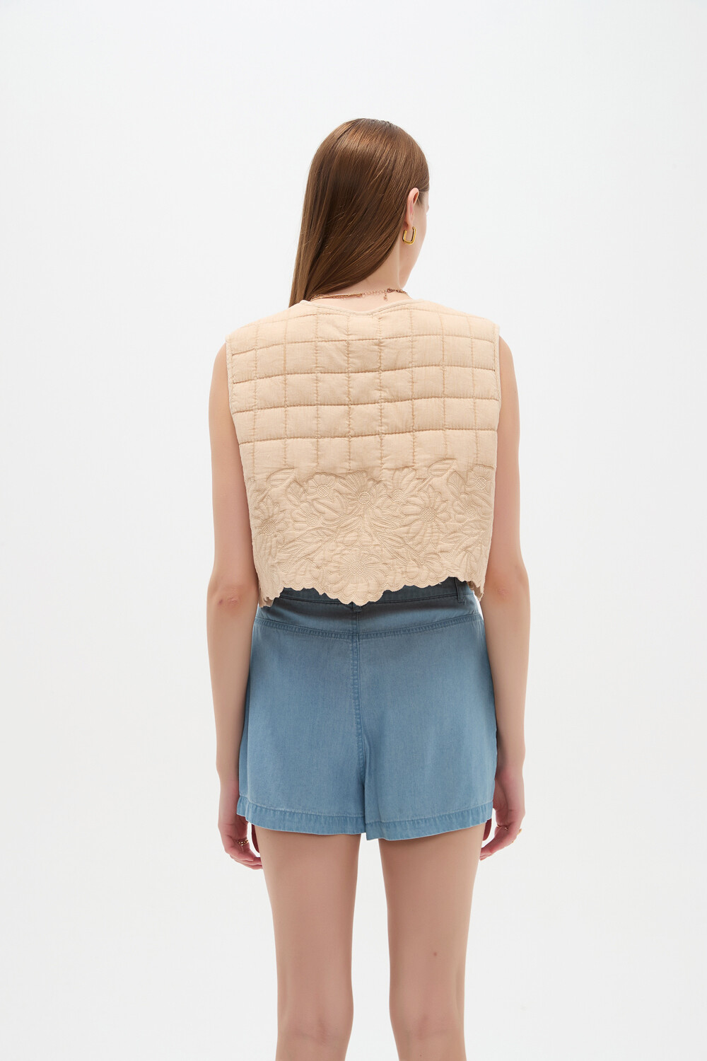 Chaleco Pufia Beige Claro