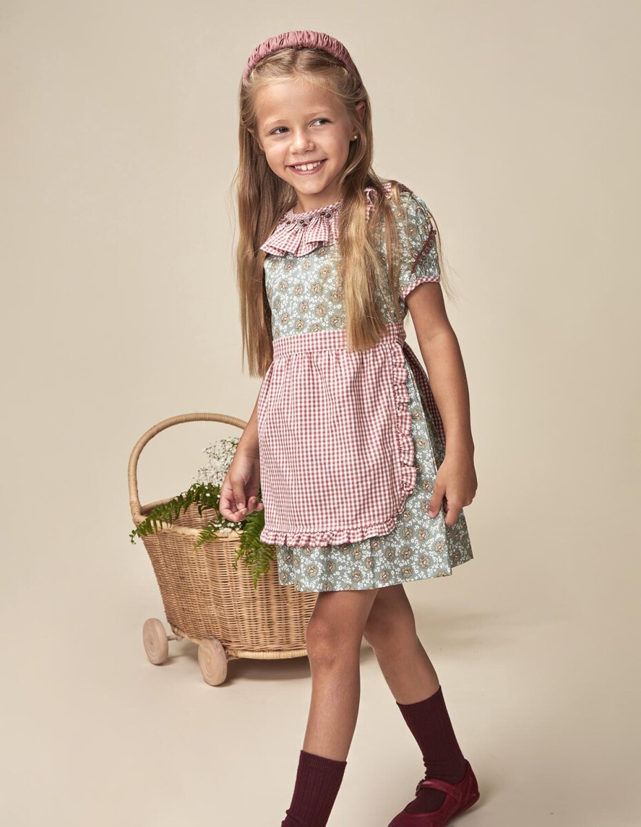 Vestido Con Delanta - Verde Oscuro 