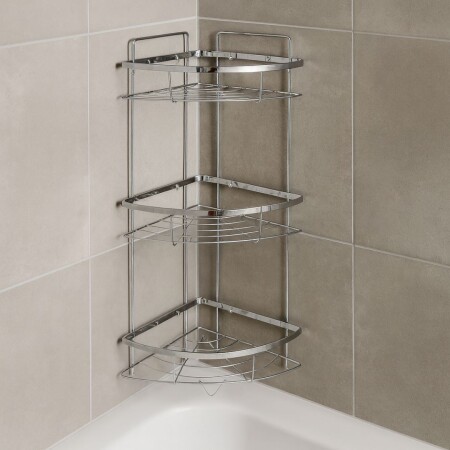 ORGANIZADOR ESQUINERO PARA DUCHA CROMADO PLATEADO