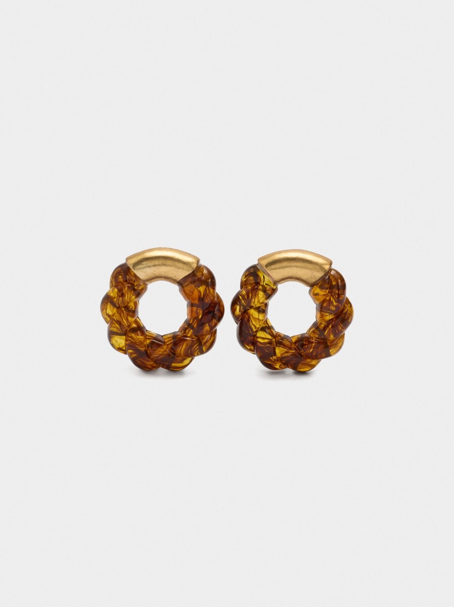 Pendientes Aro De Resina - marron 