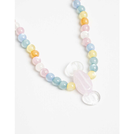 Collar Corto Para Niñas Beads Caramelo Combinacion Multicolor