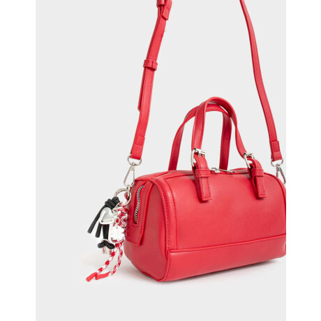 Cartera Bowling Con Charm Rojo Medio