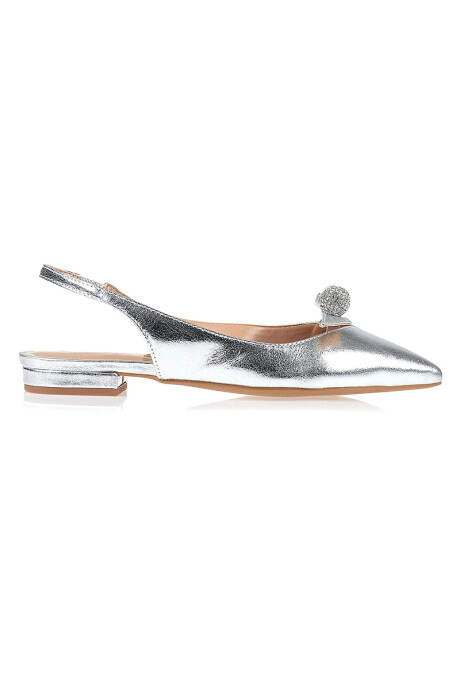 Ballerina Flat Chamois Plateado