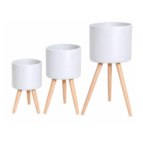 Set de macetas Concret Blanco
