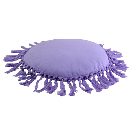 ALMOHADON REDONDO 38CM DIAM TELA LISO C/FLECOS ALMOHADON REDONDO 38CM DIAM TELA LISO C/FLECOS