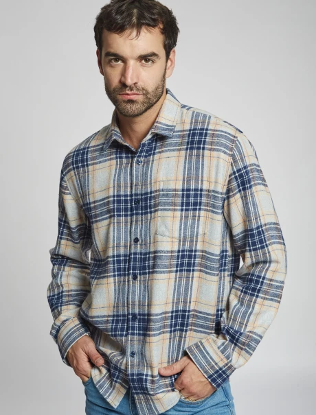 Camisa franela beige