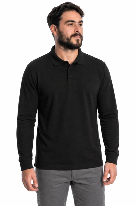 REMERA POLO MANGA LARGA GRIS