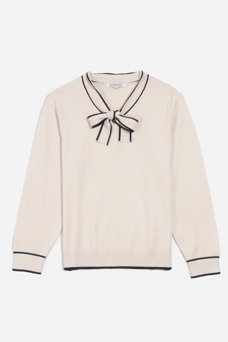 Sweater con corbatín CRUDO