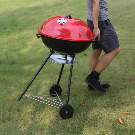 Parrillero Movil Bbq Portatil C/Ruedas yTapa 72x43cm Cpg006008
