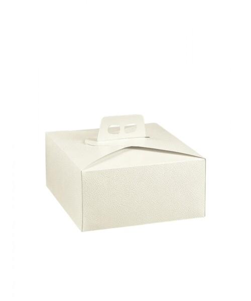 Caja torta 27x27x12 cm. - PELLE BIANCO Caja torta 27x27x12 cm. - PELLE BIANCO