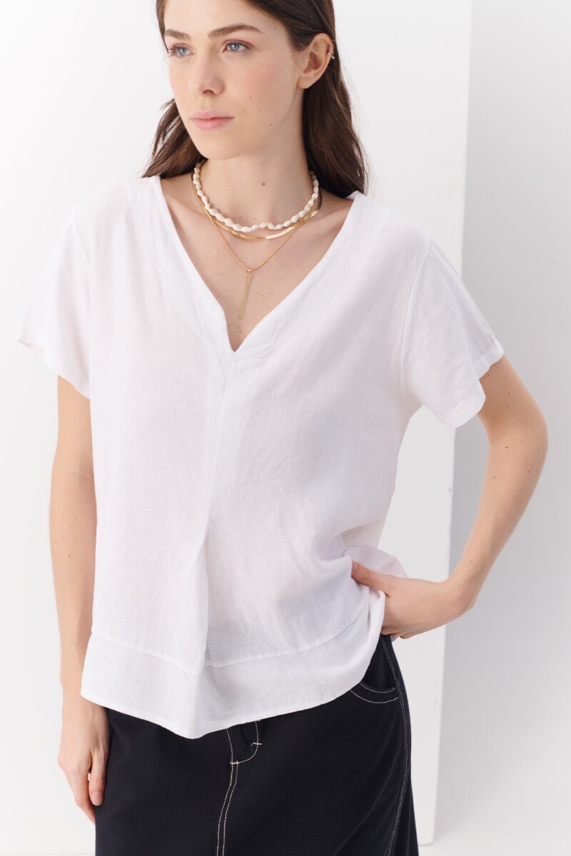 BLUSA LINO PEPPER BLANCO