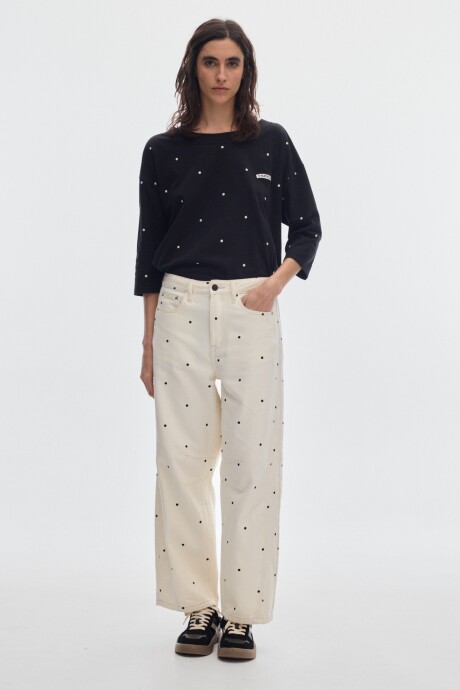 Jean Barrel Dots Cream