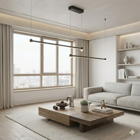 Colgante Led lineal doble color negro 40w Dimerizable Colgante Led lineal doble color negro 40w Dimerizable