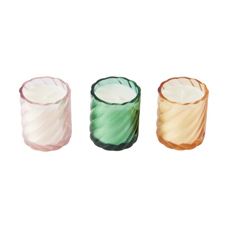 SET 3 VELAS 43273942 MULTICOLOR VIDRIO 43273942