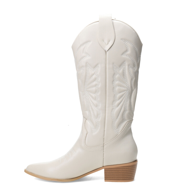 Botas de Mujer Miss Carol EDNA tejana con diseño en la caña Beige