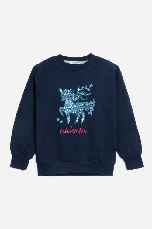 Buzo Unicornio AZUL MARINO