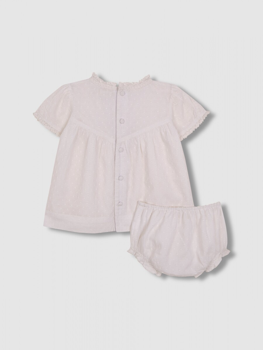 Vestido Con Tiras Bordadas Piedra