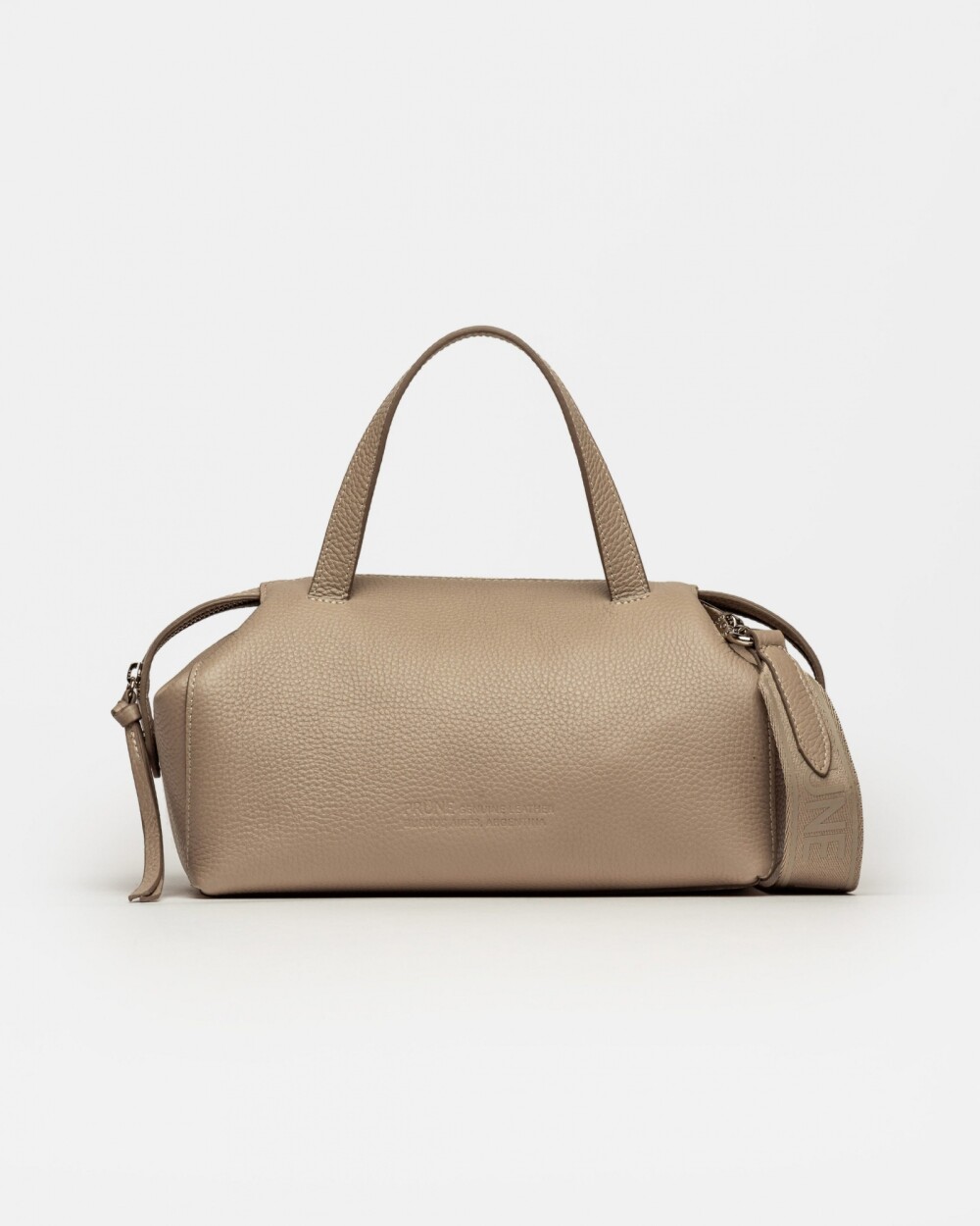 Cartera de mano Resort en cuero graneado Taupe