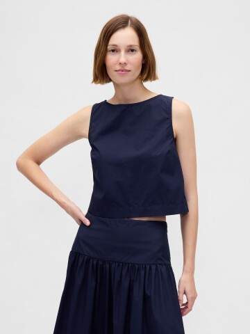 SL SHELL TANK - POPLIN NAVY UNIFORM