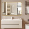 Espejo Horizontal Lumax Xindi Marco Rectangular 120 x 70cm Dorado