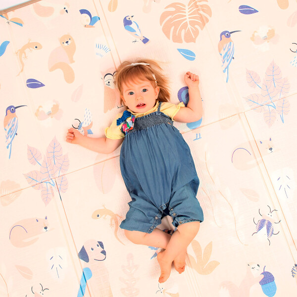 Alfombra Antigolpes Niños Bebé Plegable Infantil Reversible® Color Beige