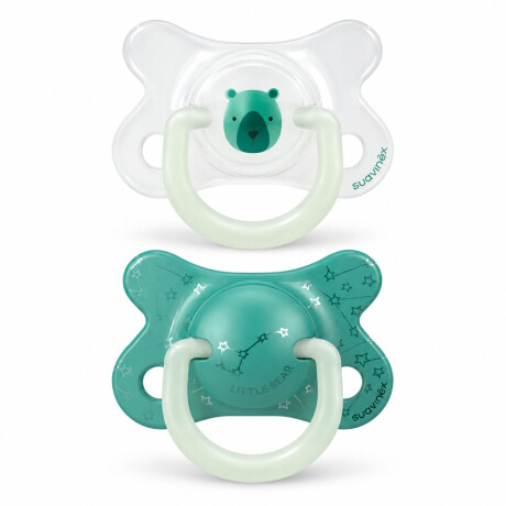 Chupetes X2 Suavinex Fluorescentes Fisiologico Nocturno Verde/blanco