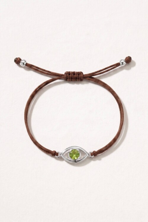 Pulsera ajustable cord ojito plateado