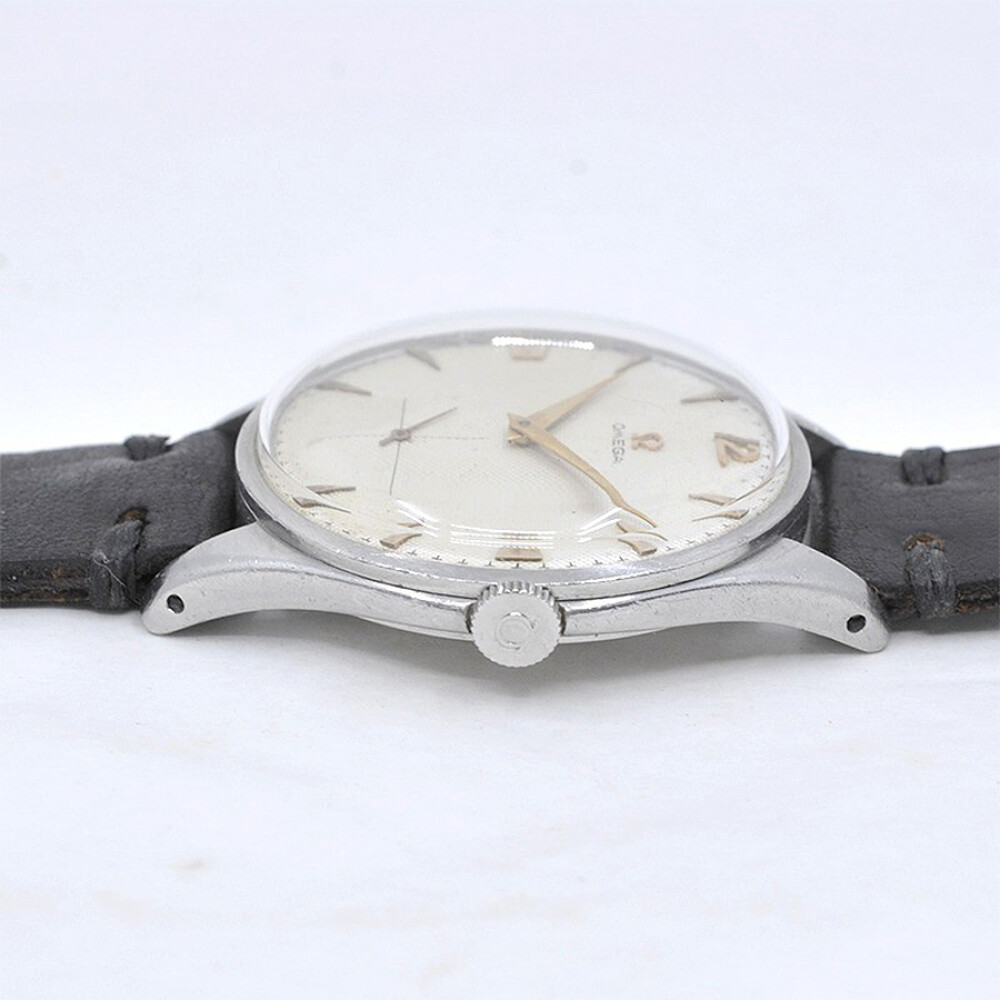 Omega Jumbo 2505-29 Caja Grande 38 Mm Año 1954 Acero Inoxidable Y Malla De Cuero Omega Jumbo 2505-29 Caja Grande 38 Mm Año 1954 Acero Inoxidable Y Malla De Cuero