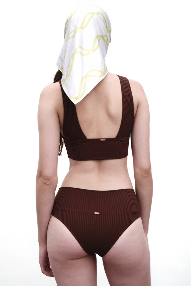 Top Liberdade – Bikini de tejido italiano con filtro UV+50 Marrón