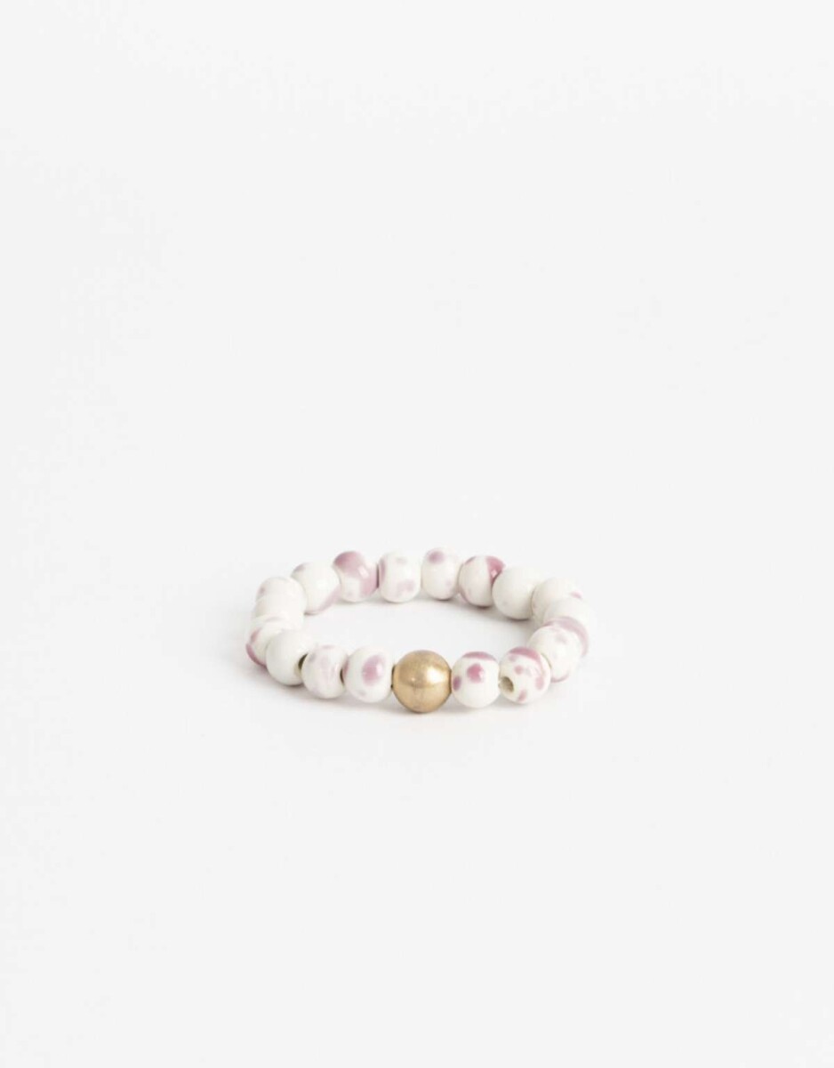 Pulsera Elástica Bolones Cerámica - Dorado 