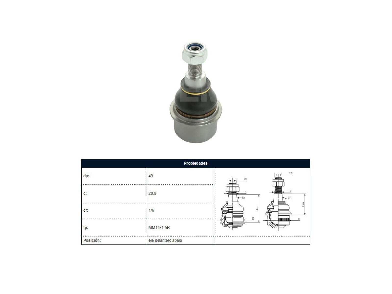 Rotula Del Volks Amarok 4X2 - 4X4 11-25 Der/Izq 