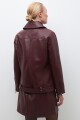 Chaqueta biker eco-cuero bordo