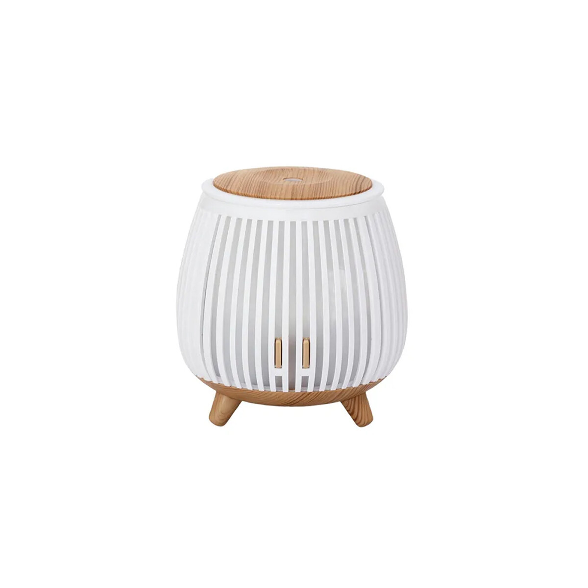 Difusor vaporizador de aceites con tapa de madera - 9x12cm - Blanco 