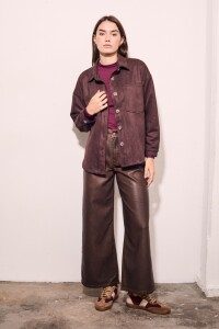 Sobrecamisa Gamuza Cuero Vegano Marron
